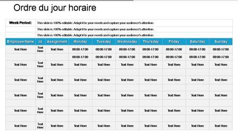 Tableau des horaires et menus