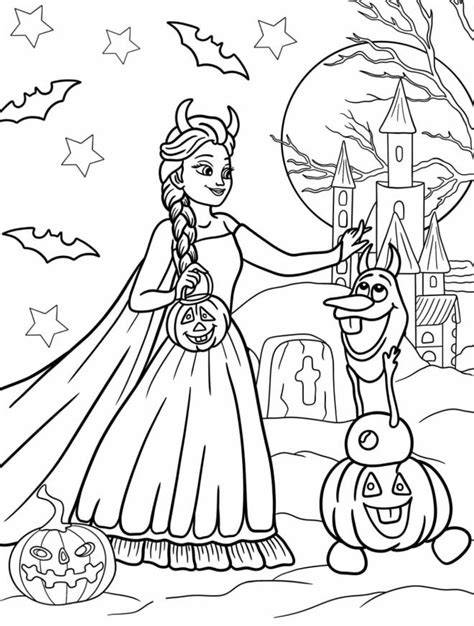 Coloriage Halloween Elsa Olaf