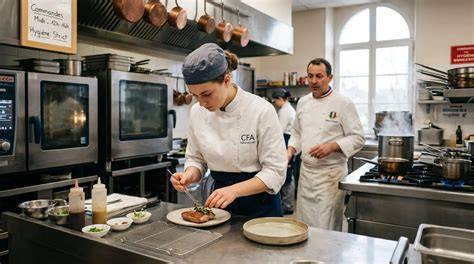 Jeune apprenti travaillant en restauration