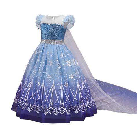 Robe Elsa bleue avec cape scintillante