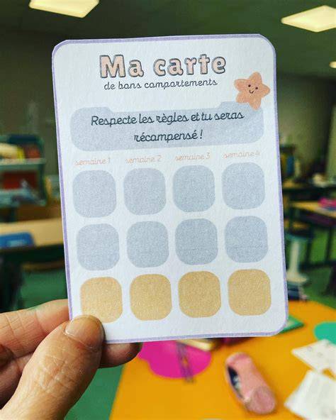 Carte de suivi des étoiles en classe