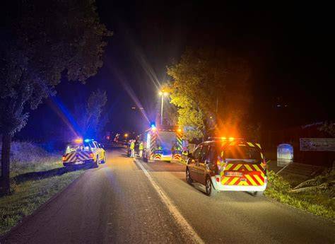 accident nocturne sur route départementale