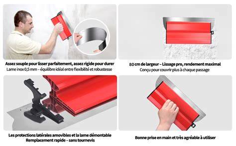Geste de lissage avec couteau à enduire