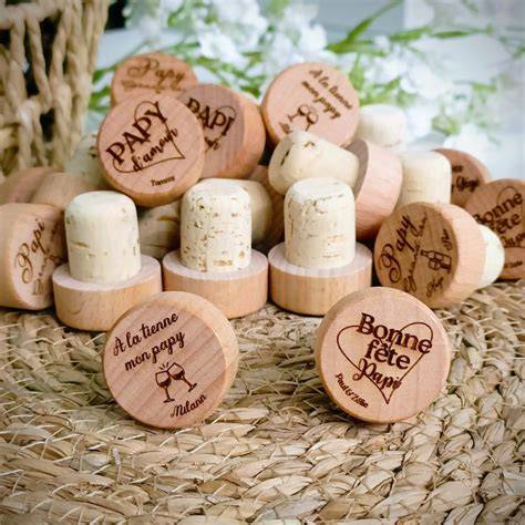 Bouchon de bouteille en bois personnalisé