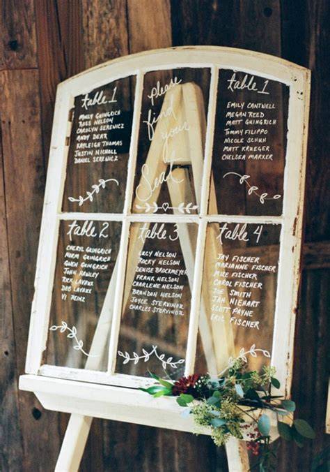 plan de table mariage fenêtre ancienne