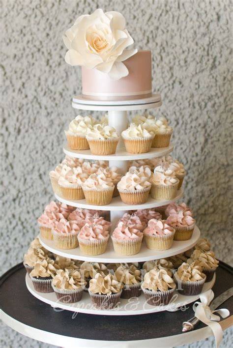 pièce montée de cupcakes sur serviteur