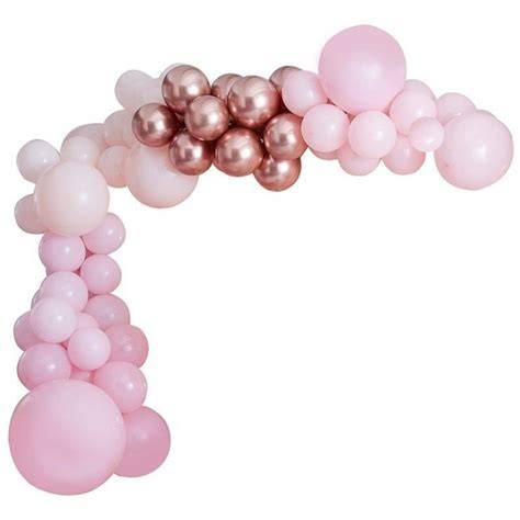 Arche de ballons château rose et pêche