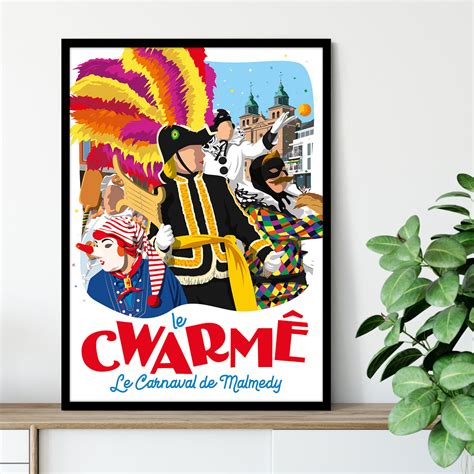 Affiche colorée de carnaval flamand