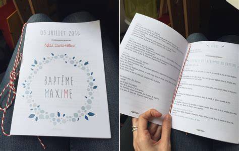 carnet mauve cérémonie baptême