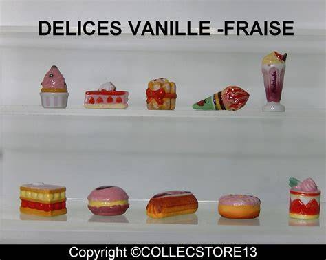 Collection de dix fèves fraise