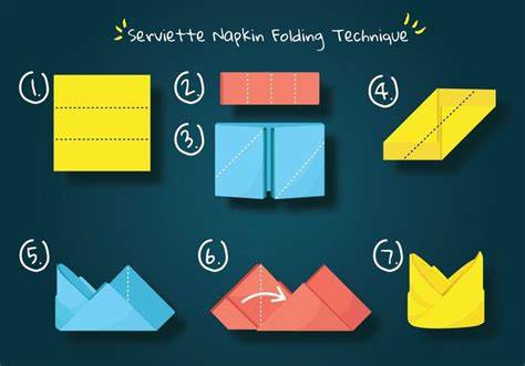 pictogramme pliage serviettes panier