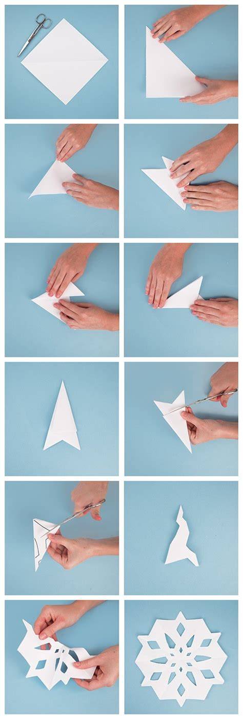 Étapes de pliage flocon papier