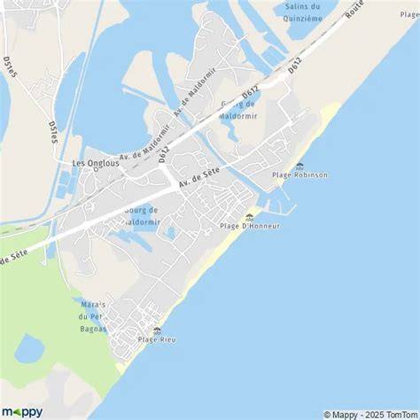 Carte de Marseillan-Plage et agences immobilières