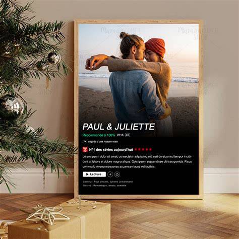 affiche Netflix personnalisée couple