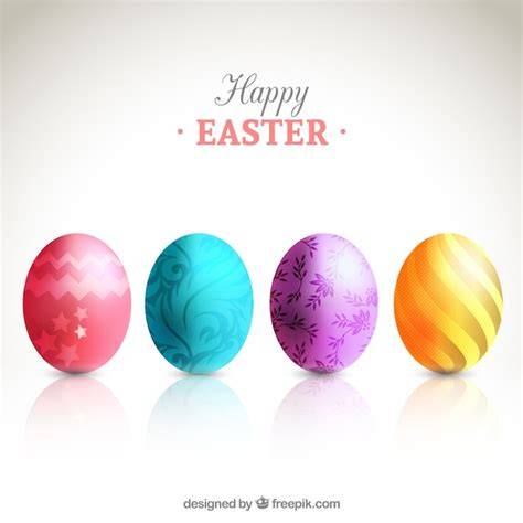Carte Happy Easter avec œufs décorés