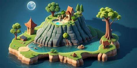 visualisation île 3D planificateur animé