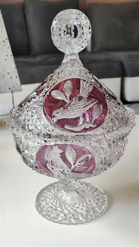 Bonbonnière cristal sablé avec dragées