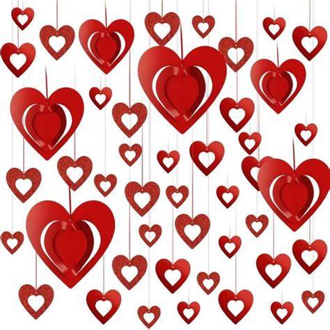 Guirlande de cœurs rouge Saint-Valentin