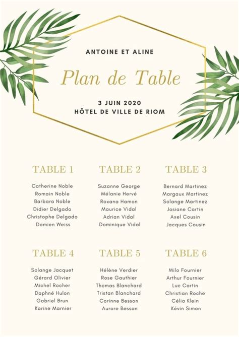 Exemple de création de plan de table sur Canva