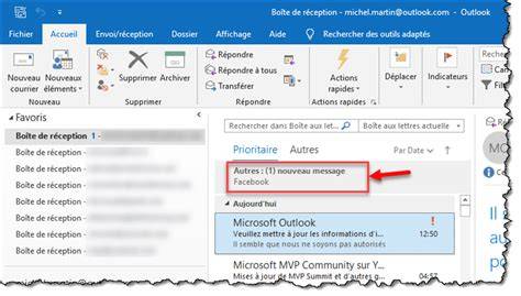 Invitation de réunion Outlook dans boîte réception