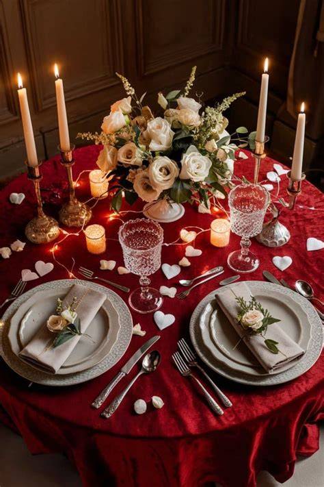 table romantique bougies fleurs Saint-Valentin