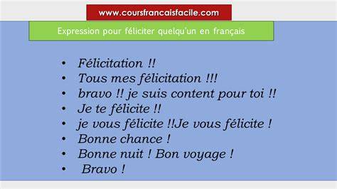 Expressions françaises pour féliciter quelqu’un