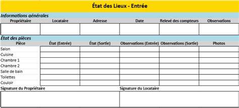 Tableau comparatif entre état des lieux d’entrée et de sortie
