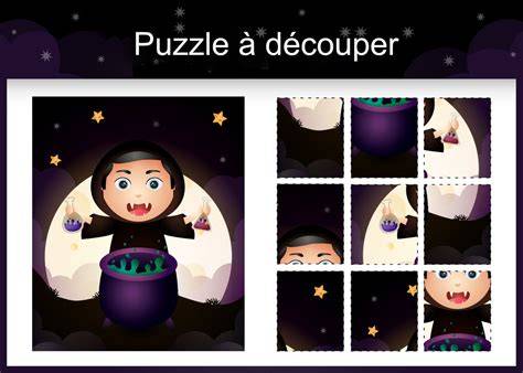 puzzle vampire Halloween à imprimer