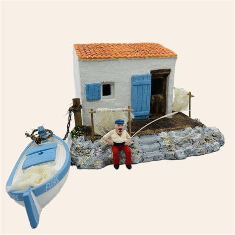 scène de pêche provençale avec barque et poissonnerie
