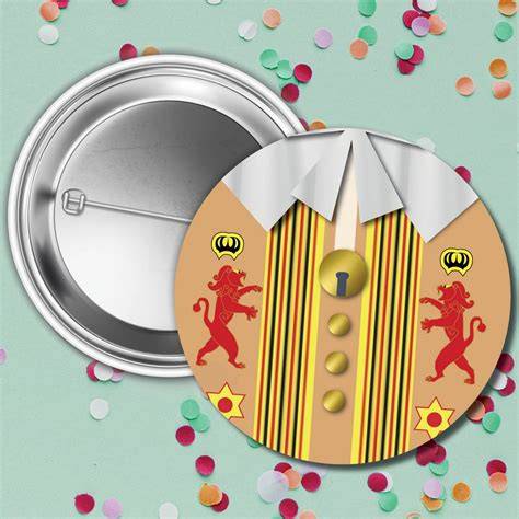 Badge carnaval clignotant sur costume festif