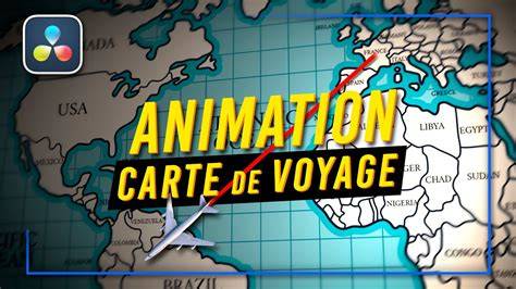 Carte géographique avec trajet animé