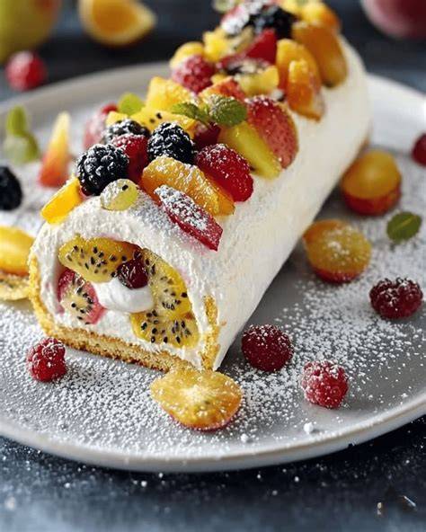 bûche fruits association fruits frais