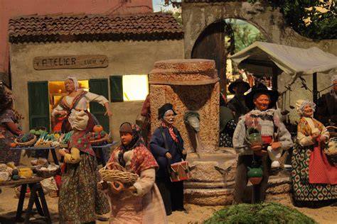 Village miniature santons Provence bergers