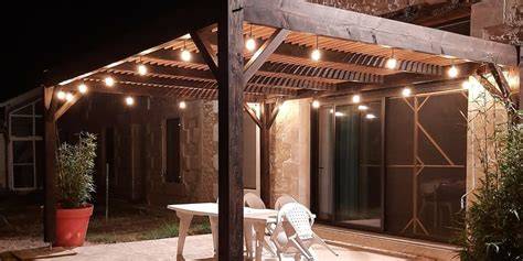 Guirlande guinguette sur pergola extérieure