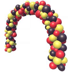 Arche ballons jaune noire anniversaire