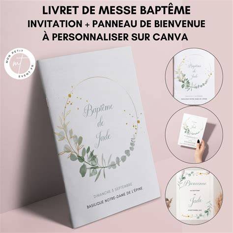 Livret de messe avec cadre floral