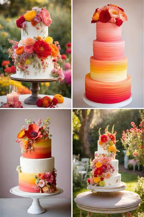 Tendance wedding cake coloré et original