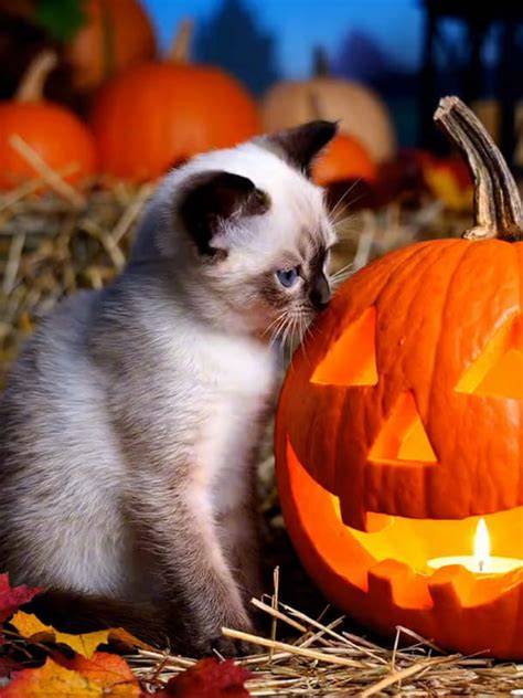 Chatons chiot citrouilles bonbons Halloween
