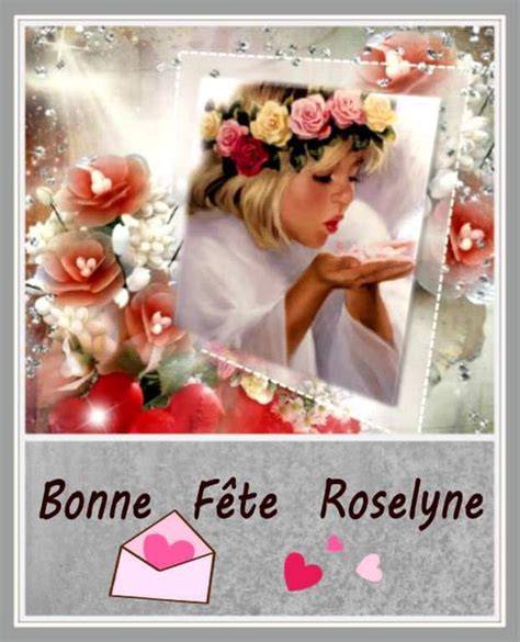 Gif fleurs roses Bonne fête Roselyne