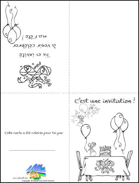 Carte invitation gourmandise à colorier