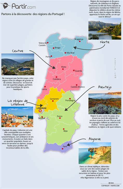 Carte des régions et pratique religieuse au Portugal