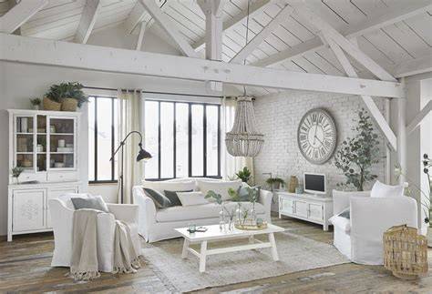 Salon campagne chic bois lin tableau