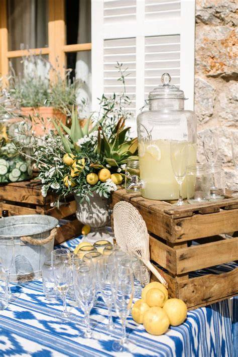 table de baptême Dolce Vita citron olivier
