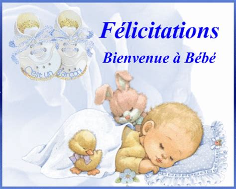 Gif naissance avec félicitations