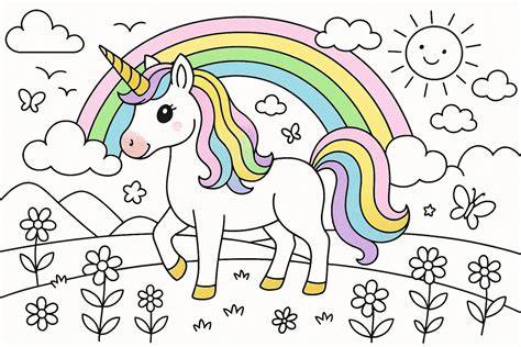 Carte coloriage licorne arc-en-ciel