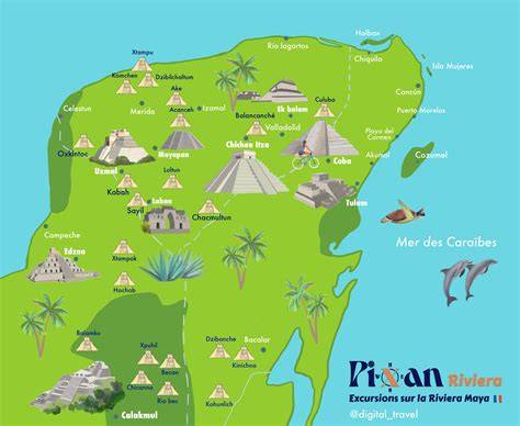 carte et sites incontournables du Yucatán