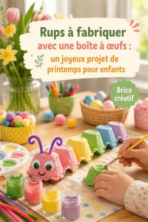 enfants créant une suite œufs colorés