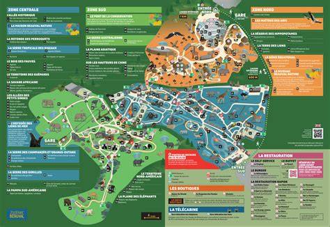 Carte détaillée d’un zoo animalier