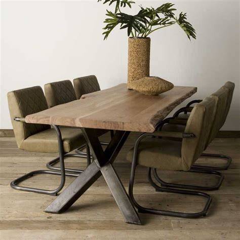 Table acacia salle à manger naturelle