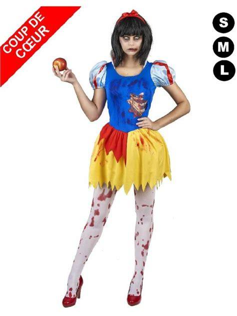 Blanche-Neige zombie en costume ensanglanté